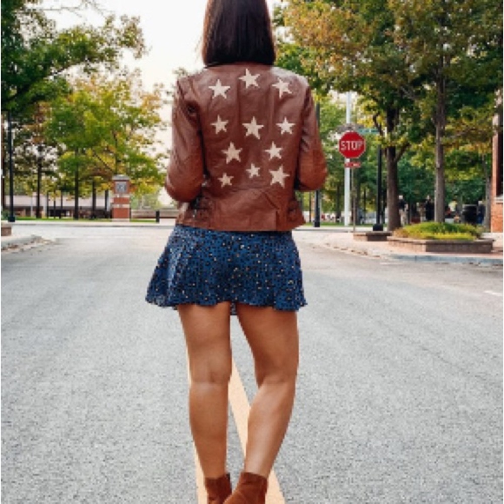 Brown Star-Patterned Jacket
